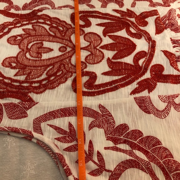 Lucky Brand XS Tank Top Embroidered Cream Coral - Picture 4 of 4